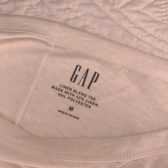 NWT Gap Linen Blend Tee - Off-White - Size M - Picture 3 of 5